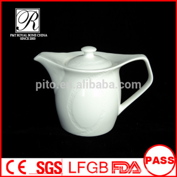 P &amp; T fábrica de porcelana de forma cuadrada vasos de té, ollas de café, cerámica olla blanca